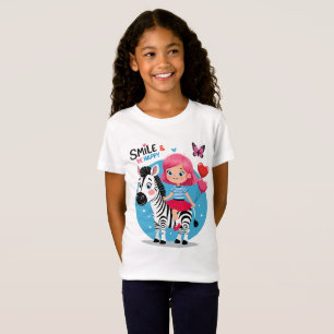 Glimlach en wees gelukkig - blijf positief en doe t-shirt