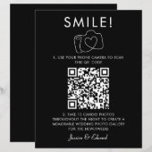 Glimlach Gedenkwaardige Foto's QR Code Zwart Chic  (Voorkant / Achterkant)