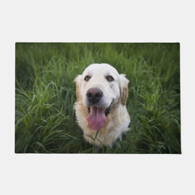 Glimlach Golden Retriever Deurmat (Voorkant)