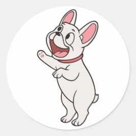 Glimlach grappig staande Franse Bulldog Ronde Sticker