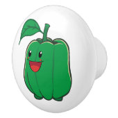 Glimlach Green Bell Pepper Keramische Knop (Rechts)