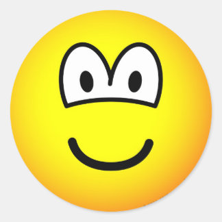 Glimlach! grote gele emoticon ronde sticker