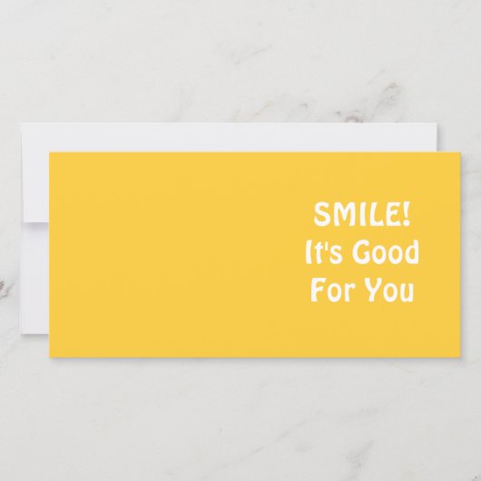 GLIMLACH! Het is goed voor je. Geel. (Voorkant)
