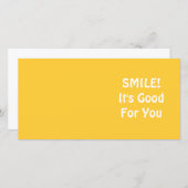 GLIMLACH! Het is goed voor je. Geel. (Voorkant / Achterkant)