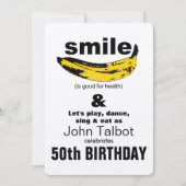 Glimlach is goede 50ste verjaardag Party uitnodigi Kaart (Voorkant)