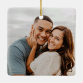 Glimlach is liefde, kerstbruiloft keramisch ornament (Achterkant)