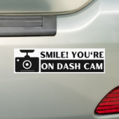 Glimlach! Je bent op Dash Cam Grappig Bumpersticker (Op auto)