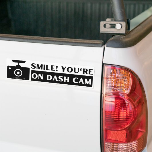 Glimlach! Je bent op Dash Cam Grappig Bumpersticker (Op Truck)