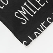 Glimlach, Jezus houdt van zwart en wit Fleece Deken (Hoek)