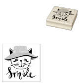 Glimlach Kat Rubberstempel (Gestempeld)