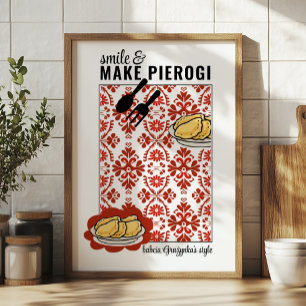 Glimlach & maak Pierogi – Babcia [CUSTOM NAME] Sti Perfect Poster