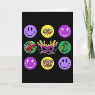 Glimlach Mardi Gras-sfeer Vette Dinsdag New Orlean Kaart