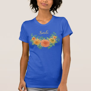 Glimlach met bloemen t-shirt