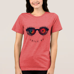 Glimlach omhoog oogglas Tri-Blend shirt