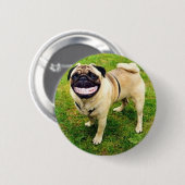 glimlach op je gezicht ronde button 5,7 cm (Voorkant /achterkant)