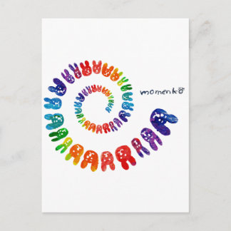 glimlach op konijnen spiraalregenboog briefkaart