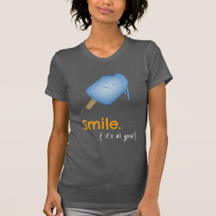 Glimlach Popsicle Ice Cream T-shirt (donker)