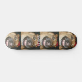 Glimlach Psycho Duitse herder hond Grappig gezicht Skateboard (Horizontaal)