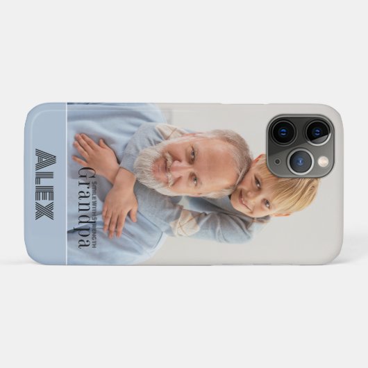 Glimlach, sterkte, opa aangepaste fotoblok Case-Mate iPhone case (Achterkant (horizontaal))
