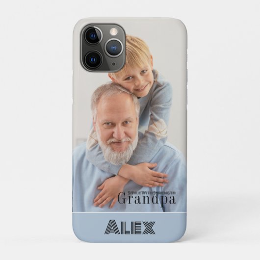 Glimlach, sterkte, opa aangepaste fotoblok Case-Mate iPhone case (Achterkant)