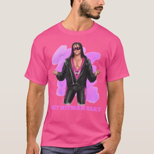 Glimlach van Bret Hitman Hart T-shirt (Voorkant)