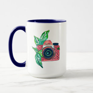 Glimlach Vintage Roze Camera Mok