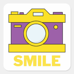 Glimlach voor gratis foto vierkante sticker