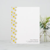 Glimlach White Daisies  Letterhead Briefhoofd Sjabloon (Staand voorkant)