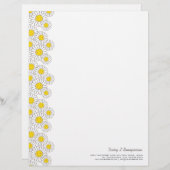 Glimlach White Daisies  Letterhead Briefhoofd Sjabloon (Voorkant / Achterkant)