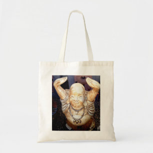glimlachen boeddha canvas tas
