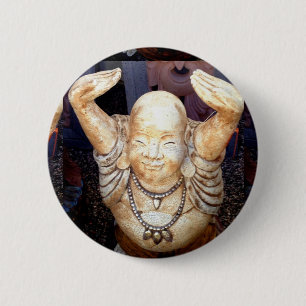 glimlachen boeddha knop ronde button 5,7 cm