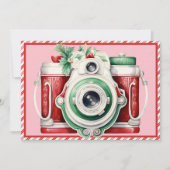 glimlachen |  Camera Kerstmis Fotokaart (Voorkant)