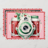 glimlachen |  Camera Kerstmis Fotokaart (Voorkant / Achterkant)