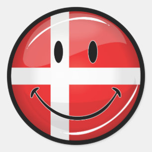 glimlachen Denemarken vlag Ronde Sticker