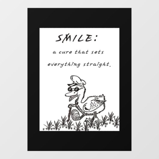 GLIMLACHEN DIE GENEZEN RAAMSTICKER (Vel)