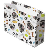 glimlachen Dog Pug Groot Cadeauzakje (Achterkant Gekanteld)