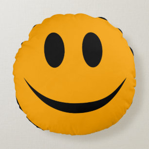 glimlachen Face Emoji Rond Kussen