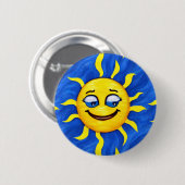 glimlachen Face Sunny Sun Ronde Button 5,7 Cm (Voorkant /achterkant)