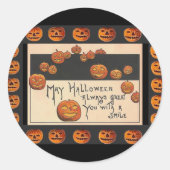  glimlachen Halloween Jack o'Lantern Ronde Sticker (Voorkant)