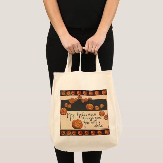 glimlachen Halloween Jack o'Lantern Tote Bag (Voorkant (product))