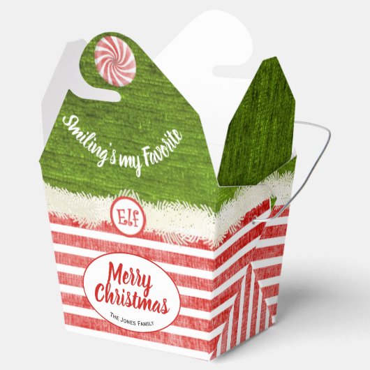 "Glimlachen is mijn favoriet" Christmas Elf Fun Qu Bedankdoosjes (Geopend)