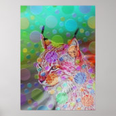 glimlachen, kleurrijke lynx - abstract poster (Voorkant)
