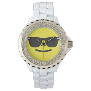 glimlachen met zonnebrillen Emoji Horloge