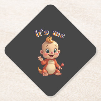 Glimlachen naar de vreugde van een schattige baby kartonnen onderzetters