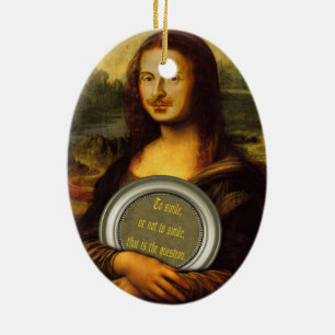 Glimlachen of niet glimlachen keramisch ornament