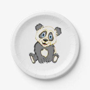 glimlachen Panda Papieren Bordje