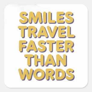 Glimlachen reizen sneller vierkante sticker