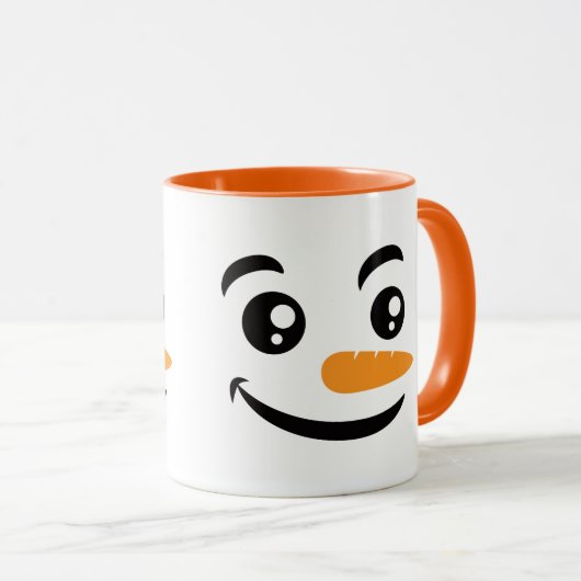 glimlachen Snowman Face Mok (Voorkant rechts)