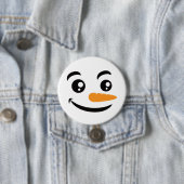 glimlachen Snowman Face Ronde Button 7,6 Cm (In situ)