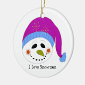 glimlachen Snowman Keramisch Ornament (Links)